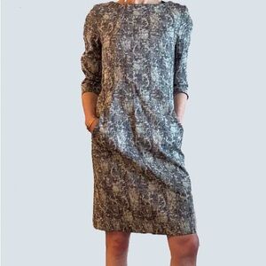 MM.LaFleur Black and White Long Sleeve Dress